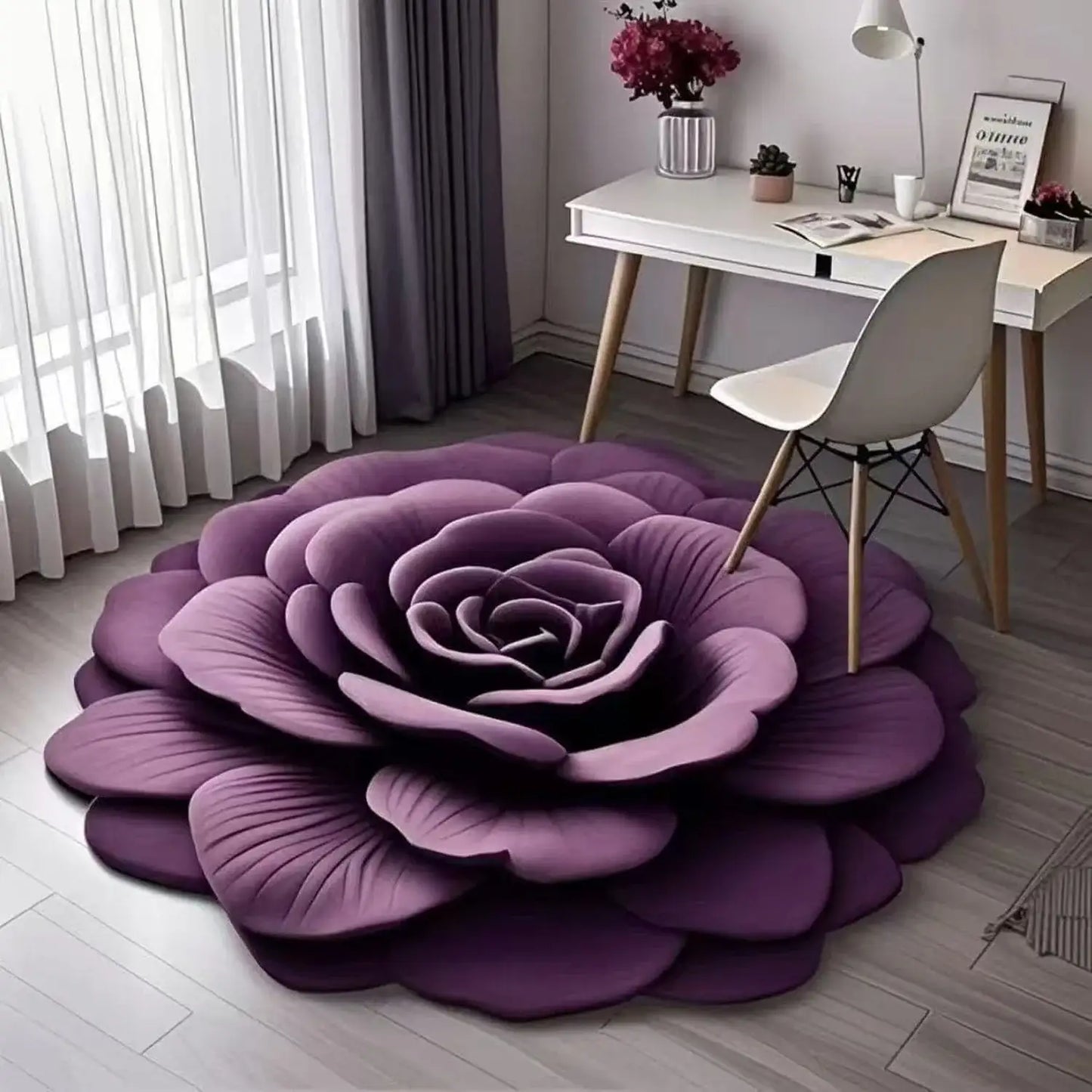 Elegant Floral Plush Floor Mat™