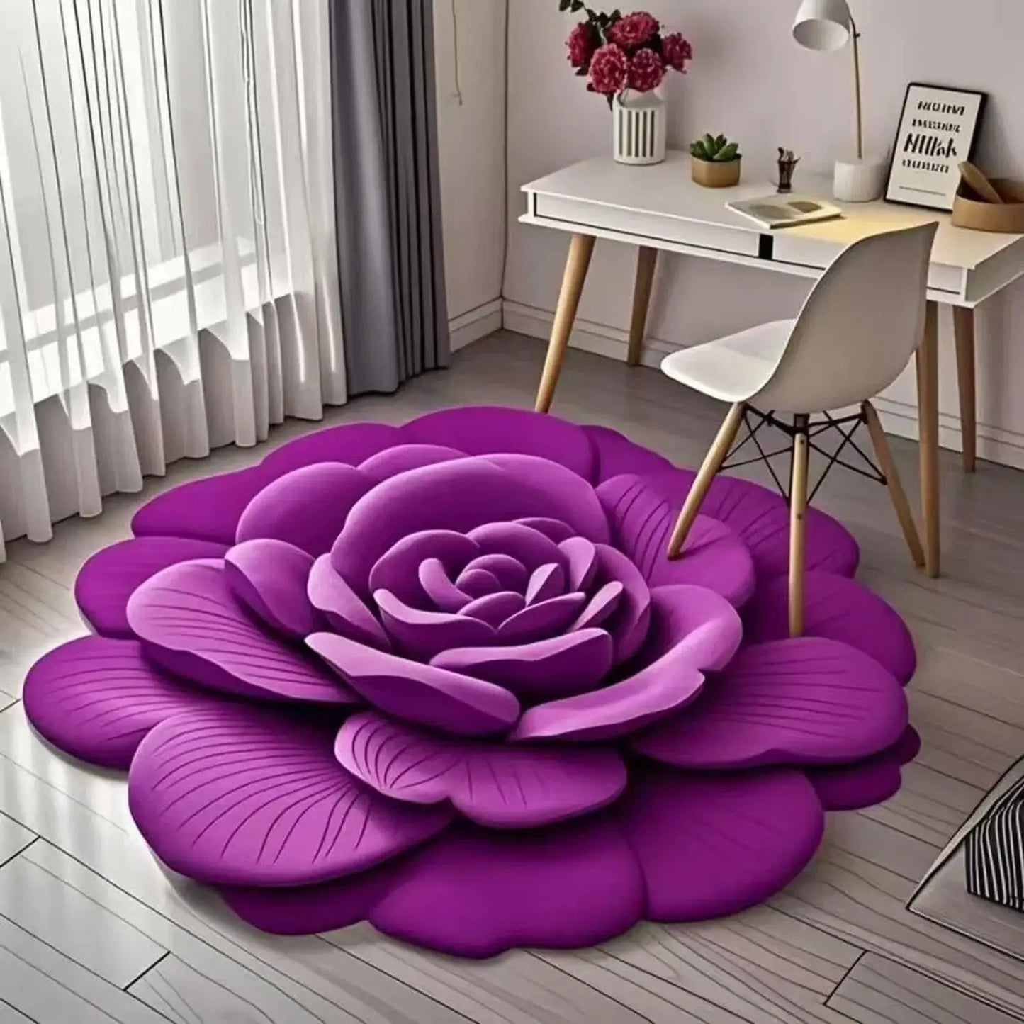 Elegant Floral Plush Floor Mat™