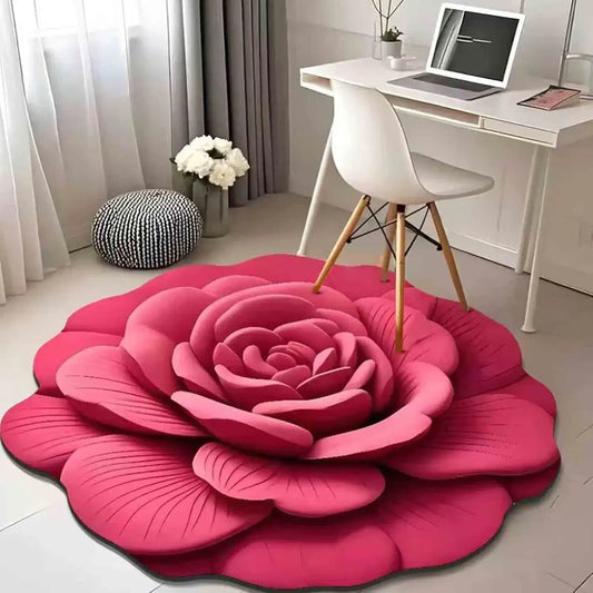Rosecaree Elegant Floral Plush Floor Mat™