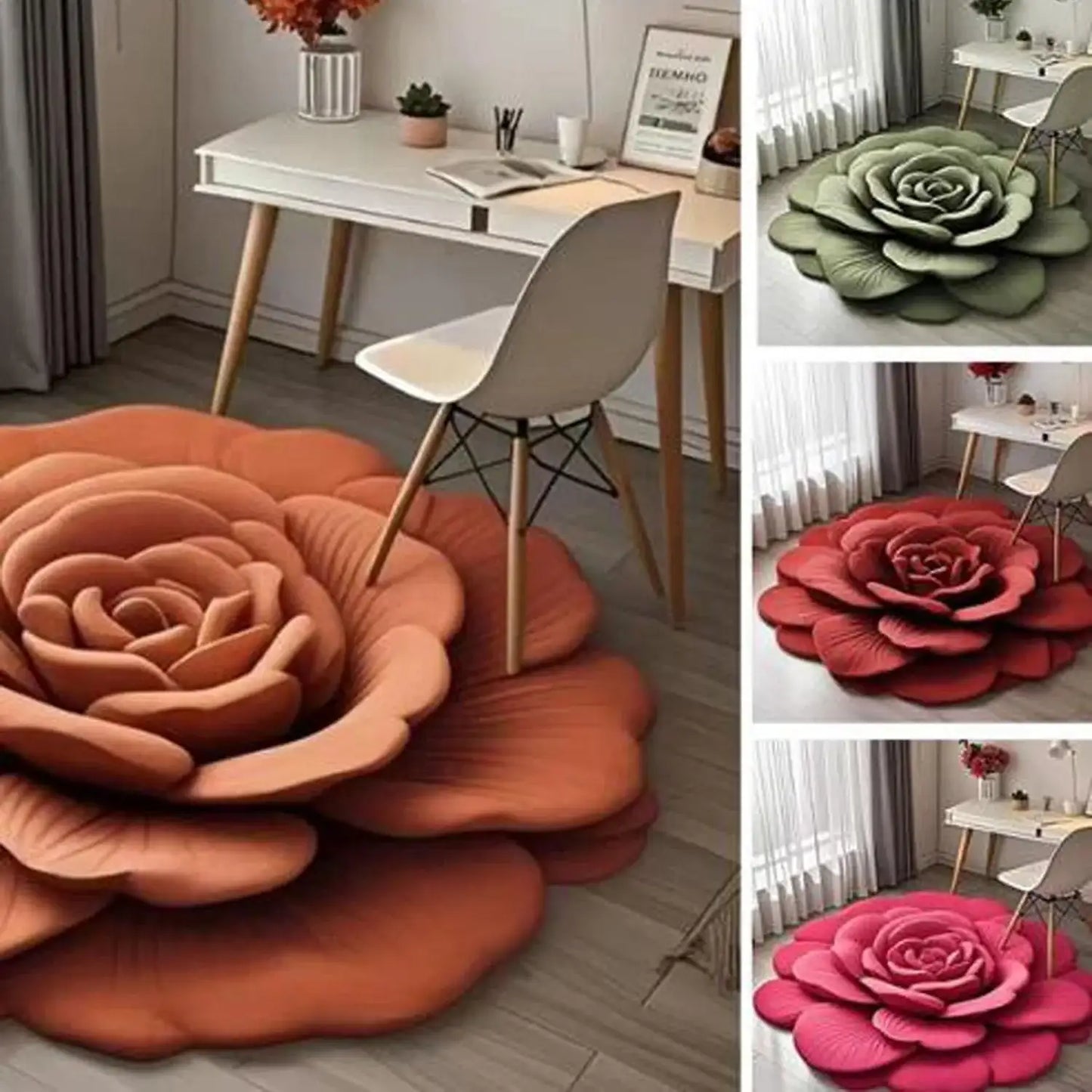 Elegant Floral Plush Floor Mat™