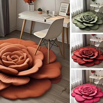 Elegant Floral Plush Floor Mat™