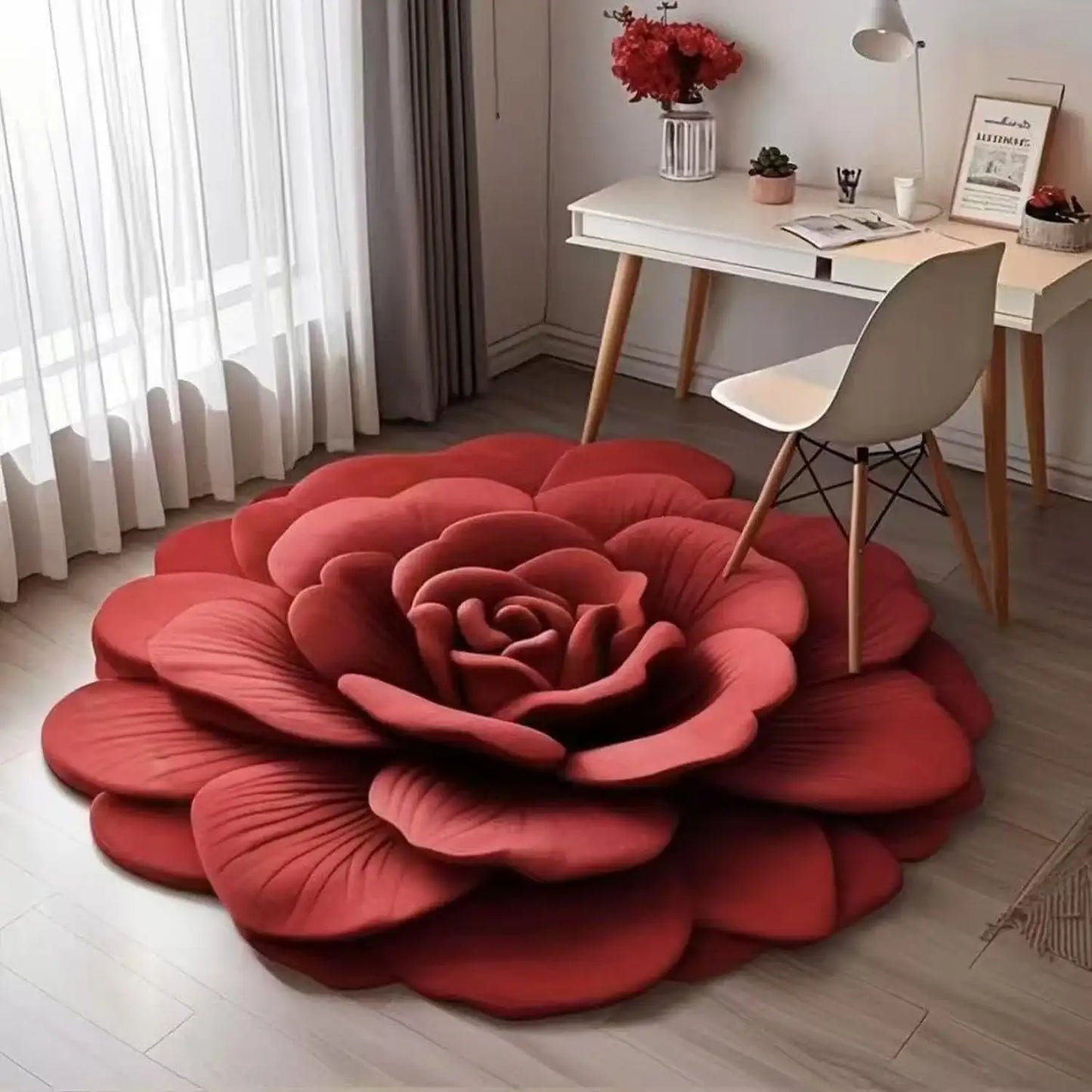 Elegant Floral Plush Floor Mat™