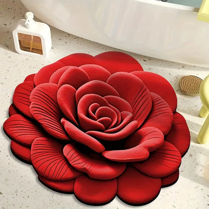 Rosecaree Elegant Floral Plush Floor Mat™